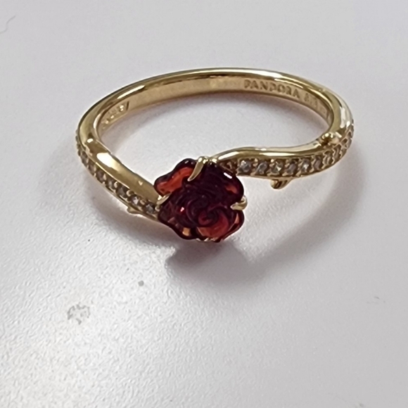 Pandora Jewelry - Pandora Disney Beauty and the Beast Enchanted Rose Ring Size 54
